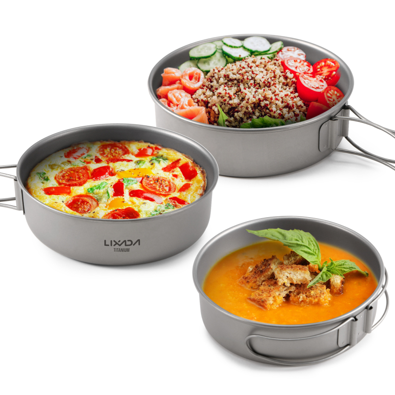 Lixada ชามไทเทเนียม Ultralight - Mess Kit Titanium บทวิจารณ์และราคา