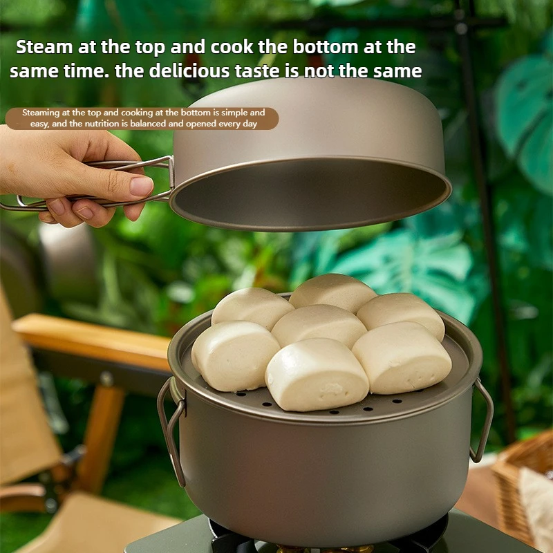 ไทเทเนียมกลางแจ้งชุดหม้อปิคนิค - Mess Kit Titanium บทวิจารณ์และราคา