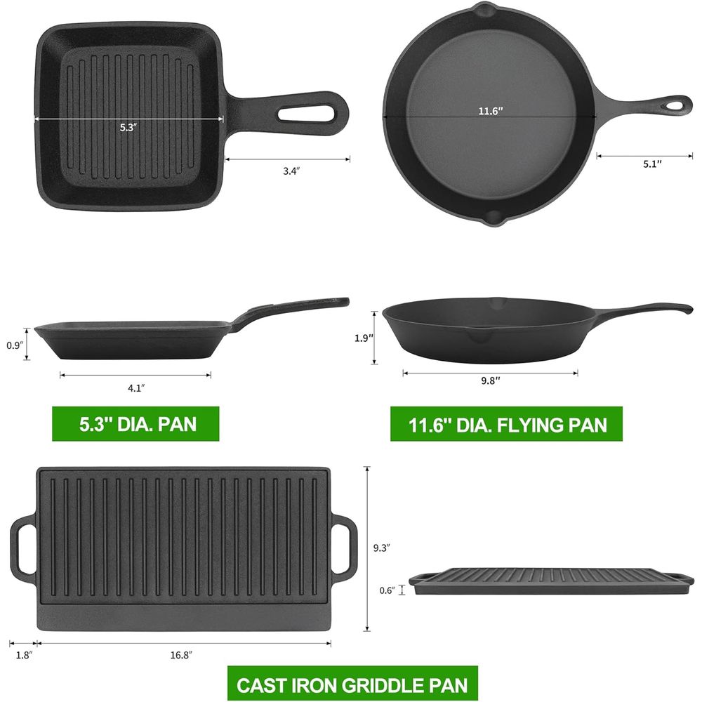 ชุดเครื่องครัวเหล็กหล่อ 8 ชิ้น - Vintage Camping Cooking Set บทวิจารณ์และราคา
