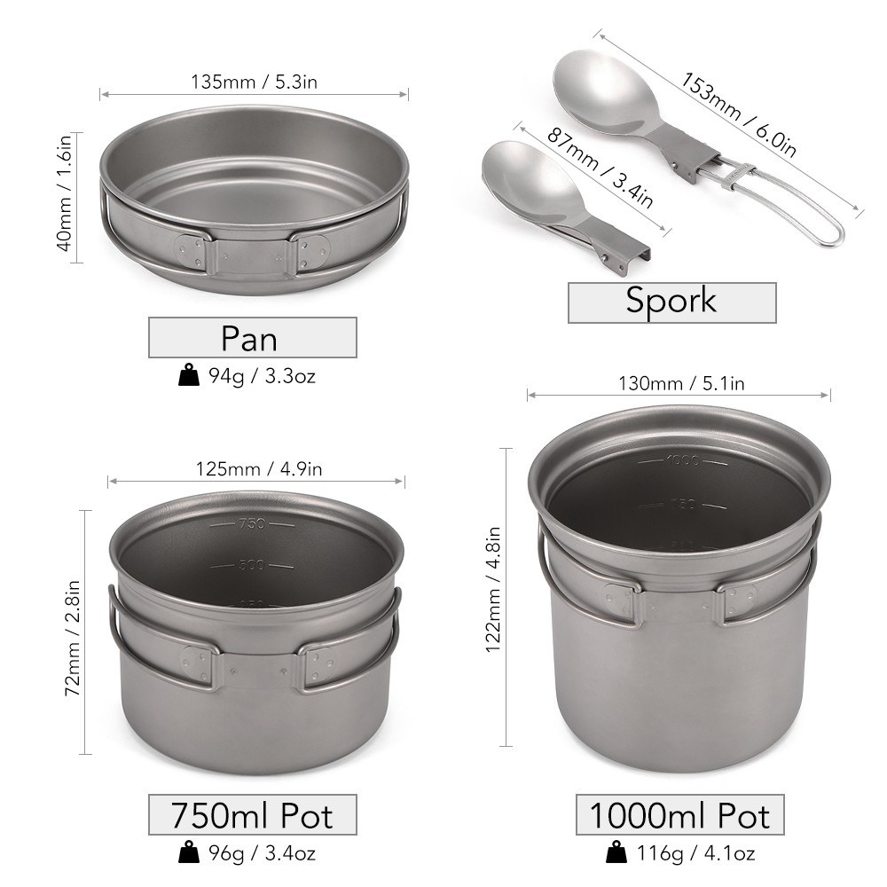 ชุดเครื่องครัวแคมป์ปิ้งไทเทเนี - Camp Spork Set บทวิจารณ์และราคา