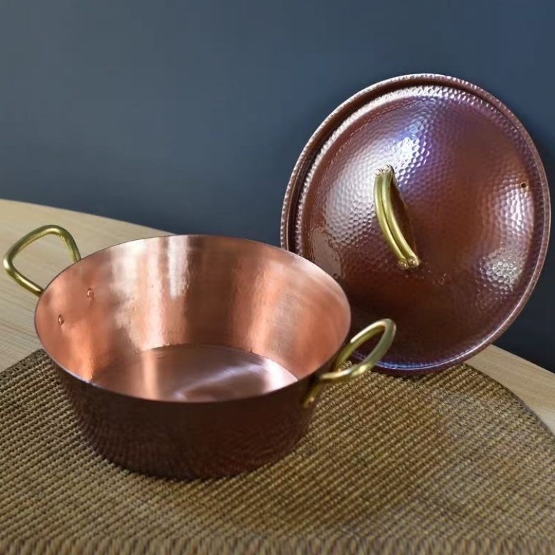 หม้อทองแดงโบราณทำมือ หม้อหนาสำ - Camping Cooking Pot With Lid บทวิจารณ์และราคา